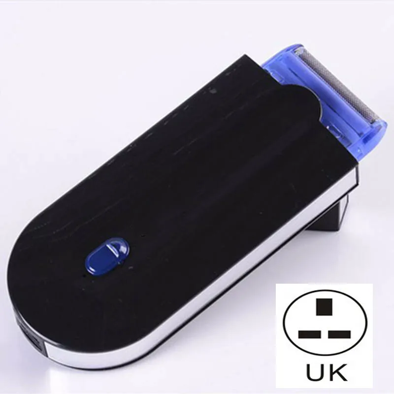 Black UK Plug 2 в 1 Электрический эпилятор женский эпилятор безболезненный женский эпилятор бритва мгновенный и безболезненный датчик света USB перезарядка - Цвет: Black UK Plug
