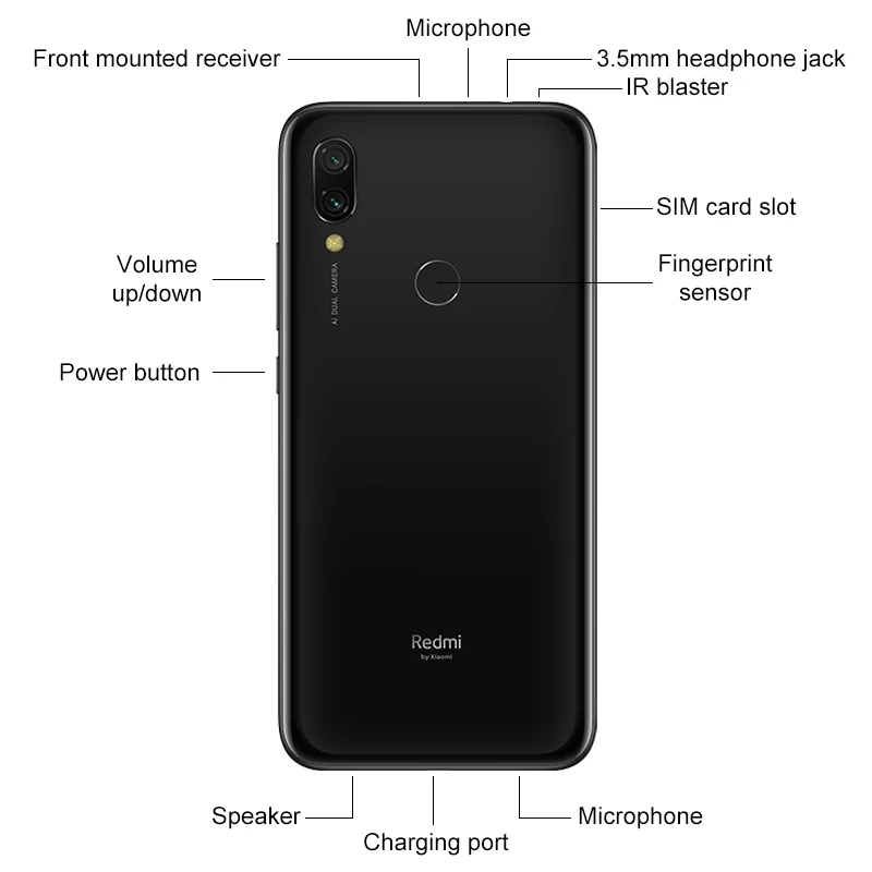 Xiaomi Redmi 7 3 ГБ 32 смартфон Восьмиядерный процессор Snapdragon 632 4000 мАч 12 МП две камеры 6 26