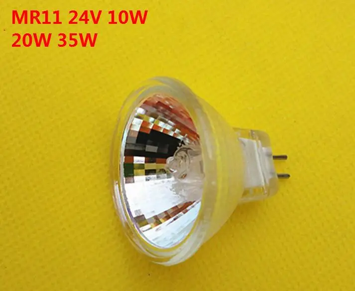 10 шт./лот галогенные MR11 24V 10W 20W 35W прозрачное стекло с крышкой затемнения теплый