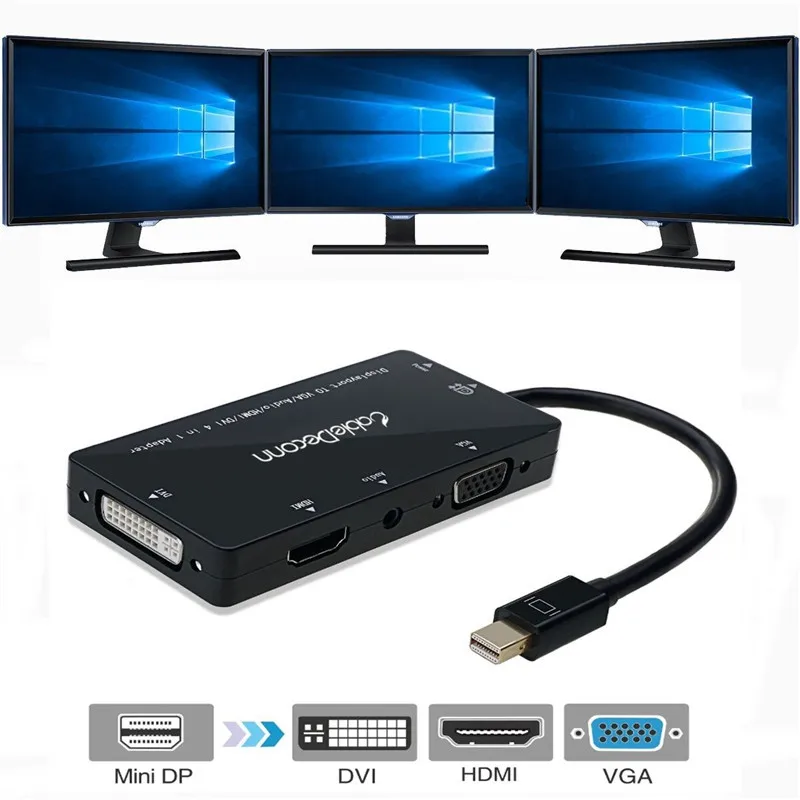 Mini Display Port 4 в 1 для VGA/HDMI/DVI/аудио с адаптером Micro USB Apple iMac/ноутбука Microsoft Sufacepro 2 3 |