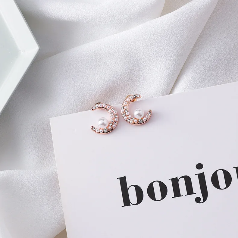 2019 Новая мода женщин Винтаж Луна планета стразы серьги гвоздики из