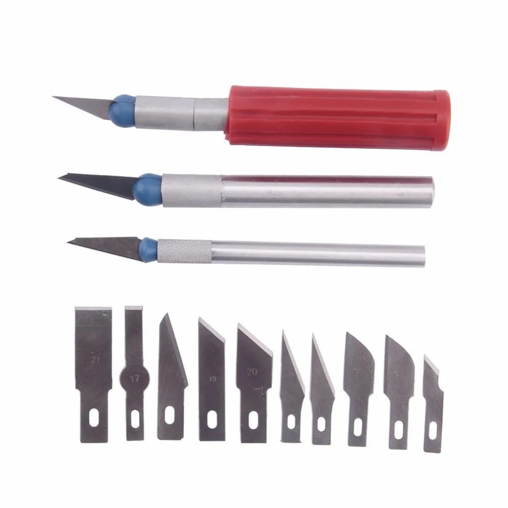 16pc Exacto Style Multi-function Hobby Knife Crafts Carving Cutter Graver Sculpting Art Tool Set(13 Blades+3 Handle) | Инструменты