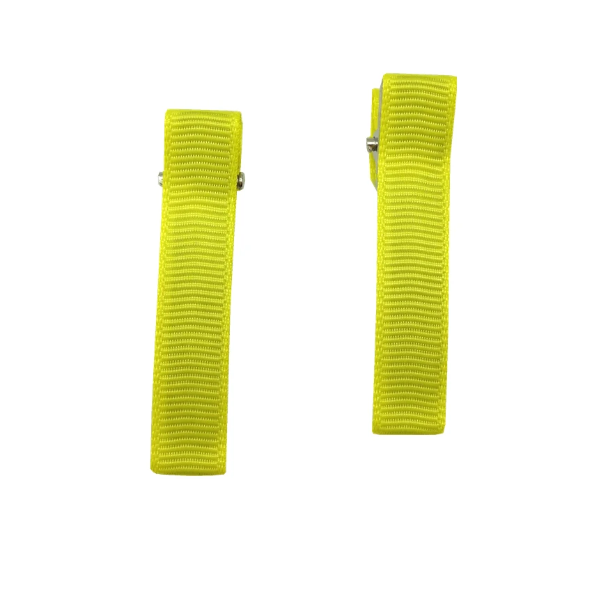 light yellow 10 шт./партия 24 Цвета 50 мм двойной зубчатый Аллигатор клип металлическая заколка для волос Grosgrain заколки с лентой; заколка для волос для детей заколка для волос - Цвет: light yellow