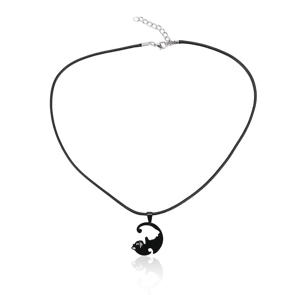 2 шт./компл. Модные Винтажные ожерелья для пар черно белое ожерелье Инь Янь колье с
