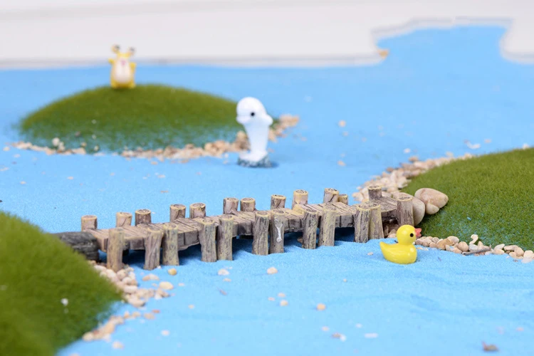 Искусственные деревянные мостики сказочные садовые миниатюры гномы моховые