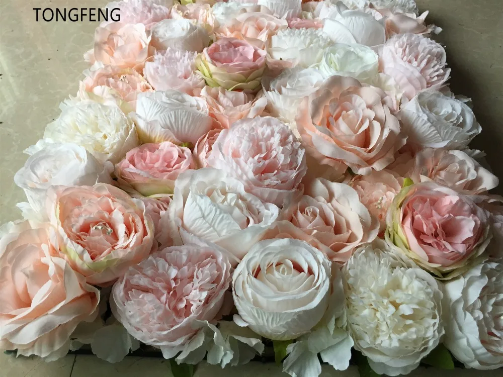 TONGFENG 10 шт./лот, разноцветные, свадебные, 3D цветы, настенные, цветок, бегун, свадебные искусственные шелковые розы, пионы, свадебные декорации