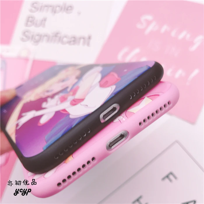 Чехол для iphone XR Cardcaptor Sakura+ пленка для экрана из закаленного стекла для iphone X XS Max 7 8 plus 6 S plus Sailor Moon+ ремешок
