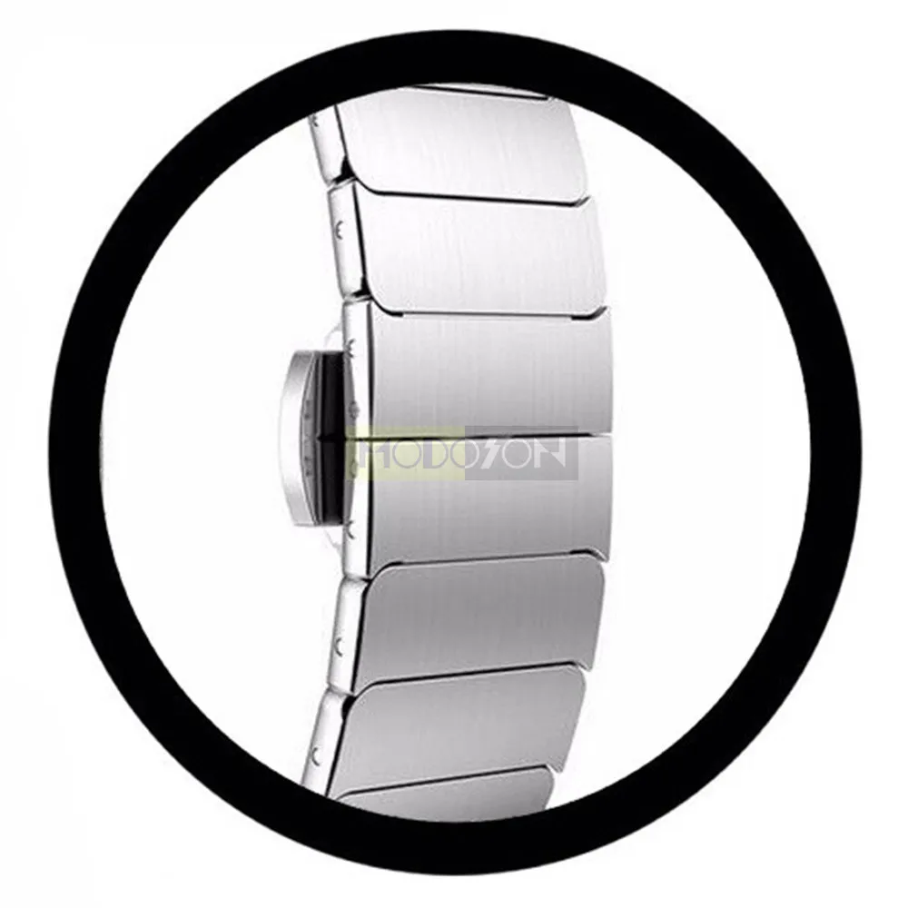 silver steel strap MODOSON, ремешок для умных часов Миланского цвета, силиконовый ремешок из нержавеющей стали, резиновый браслет для наручных часов Nike iwo Apple Watch - Цвет: silver steel strap