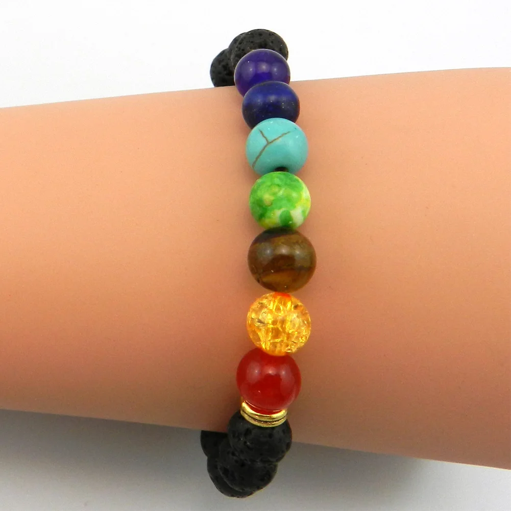 Женский браслет из 7 чакр цветного диффузора с натуральным камнем украшение на