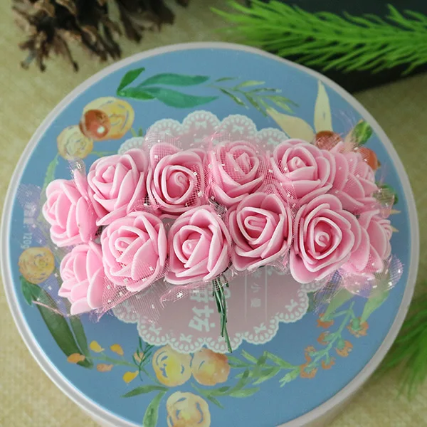 pink Мишка мини розы из пенопласта гирлянда конфетная коробка запястье цветок брошь головной убор обувь цветок ремесла DIY Роза голова Искусственные из ПЭ цветок - Цвет: pink