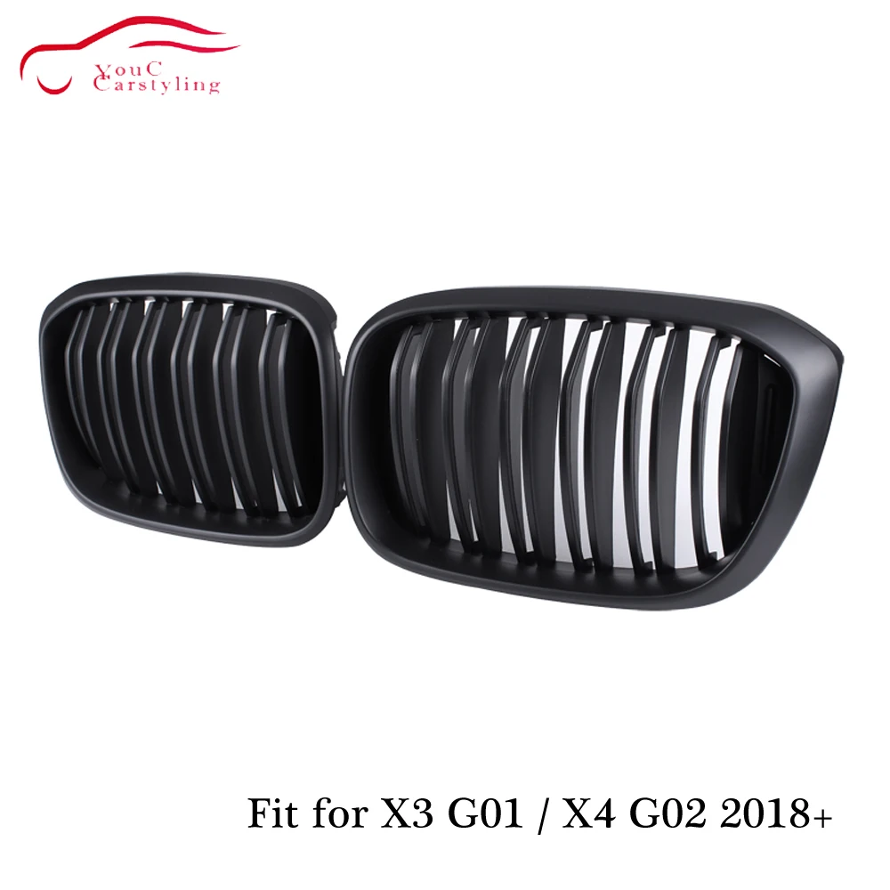 Новый X3 X4 передний бампер ножная решетка для BMW G01 G4 G02 2018 2019 двойная планка матовая