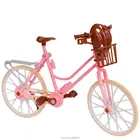 Красивый велосипед, съемные уличные игрушки, пластиковый розовый велосипед с корзиной и коричневым шлемом, аксессуары для куклы Барби, детские игрушки