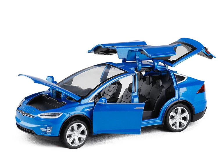 Высокая модель автомобиля из 1:32 сплава Tesla модель X90 металлические Литые Игрушки транспортные средства оттягиваются мигающий Звук детские игрушки