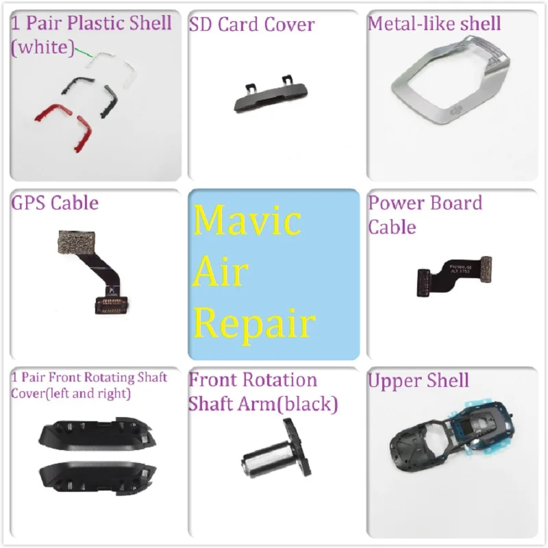 Оригинальные запасные части для DJI Mavic Air GPS Moudle Shell вращающийся вал Arm SD Cover Screw Set Power