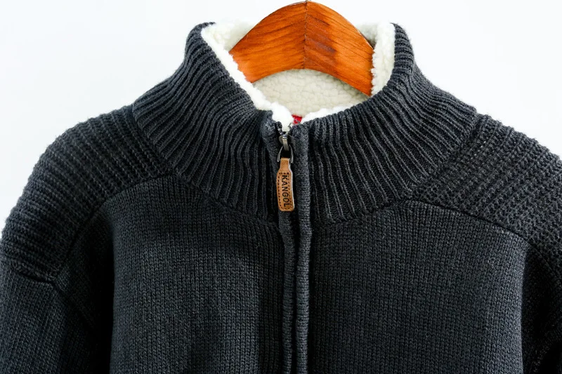 Мужской кардиган размера плюс 4XL-7XL пальто-свитер зимнее плотное пальто с овечьей
