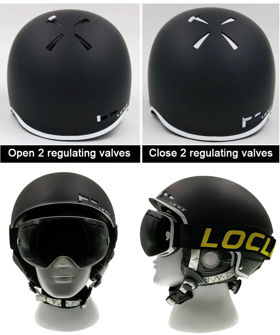 LOCLE Half-covered Skiing Helmet CE Certification Ski Helmet 8 Air Vents Snow Skiing Skateboard Snowboard Helmet 56-63cm