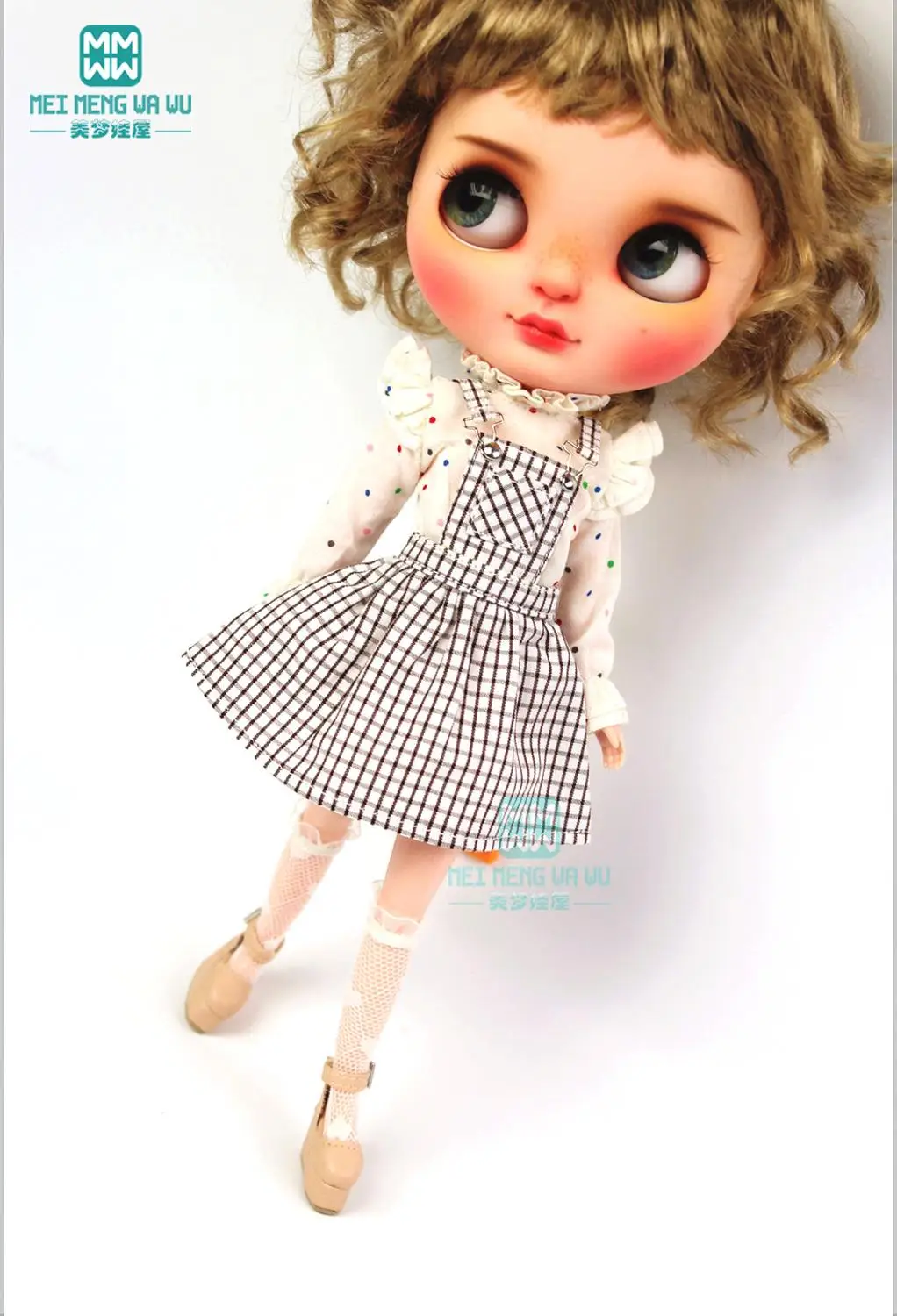 1/6 28-30 см blyth кукла azone аксессуары для одежды модное платье на бретелях розовый, красный, синий деним