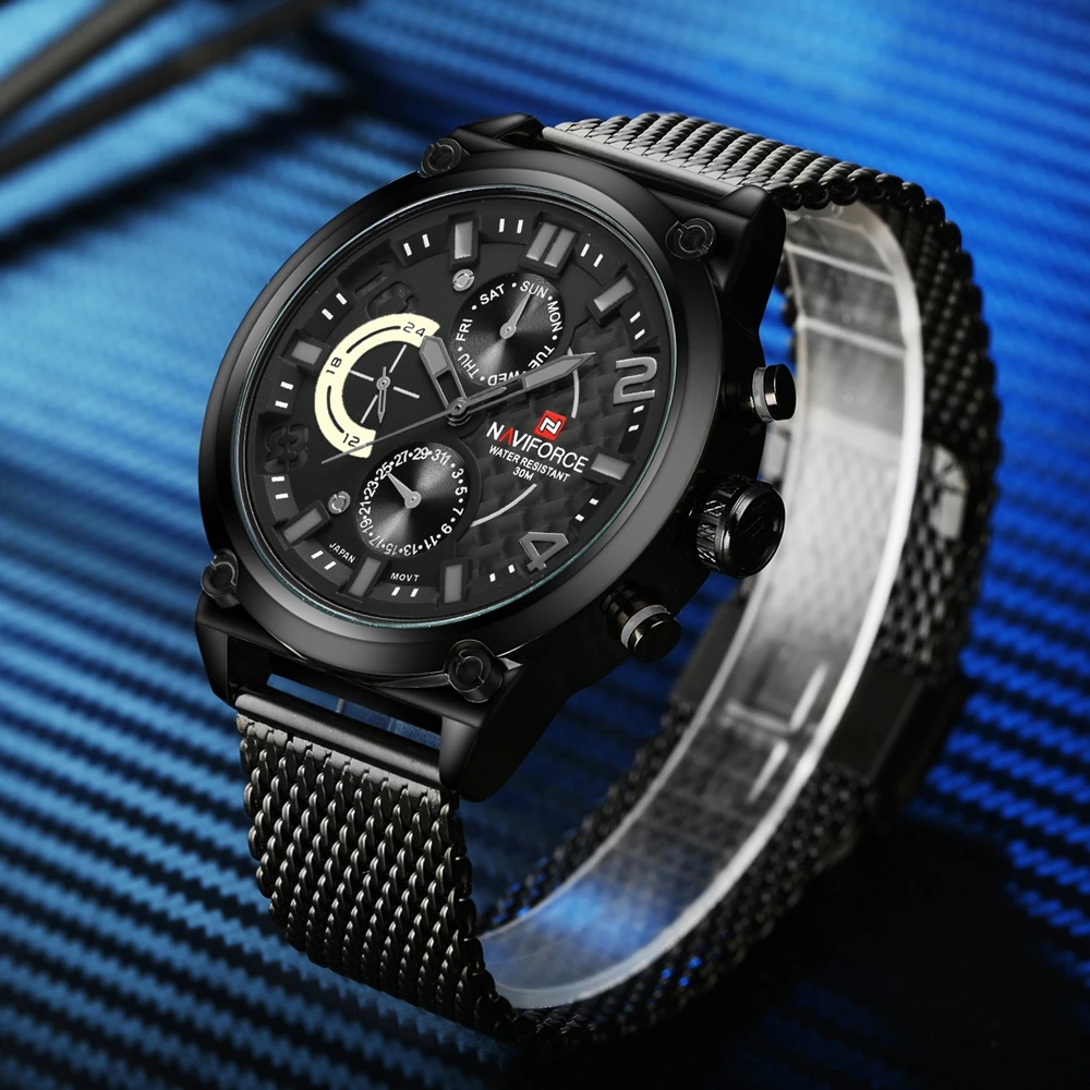 2016 Новый Стиль Набор Мода Люксовый Бренд NAVIFORCE мужские Кварцевые Спортивные Часы