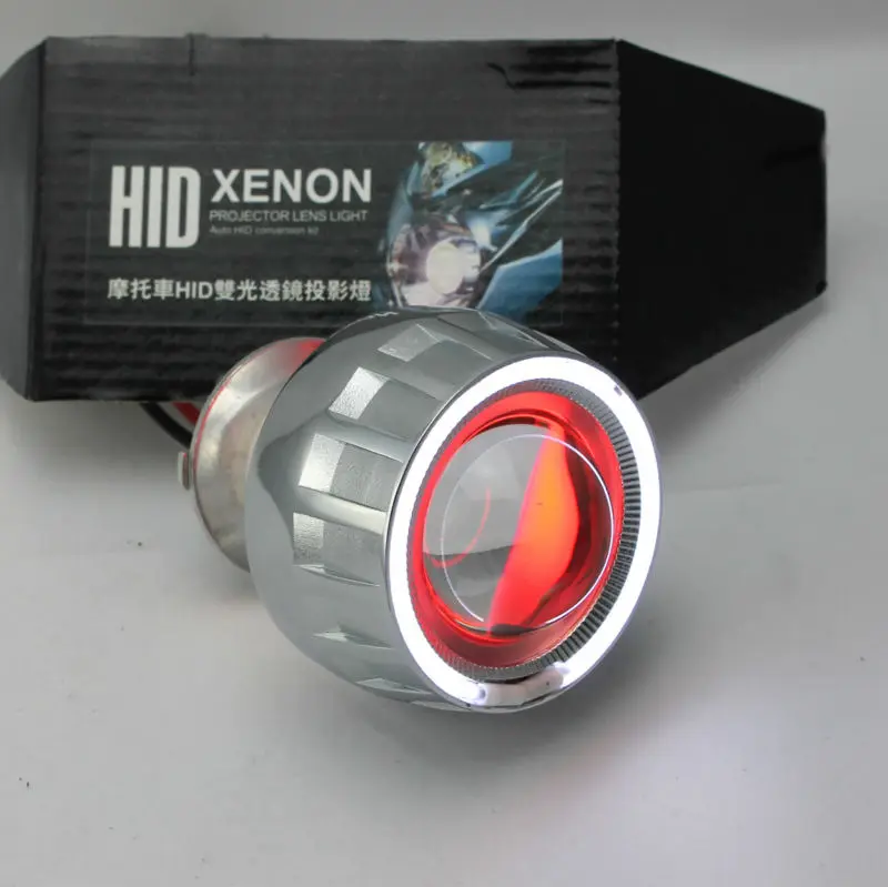 Бренд белый AngelEye Super HID BI XENON мотоциклетный проектор объектив комплект новый с