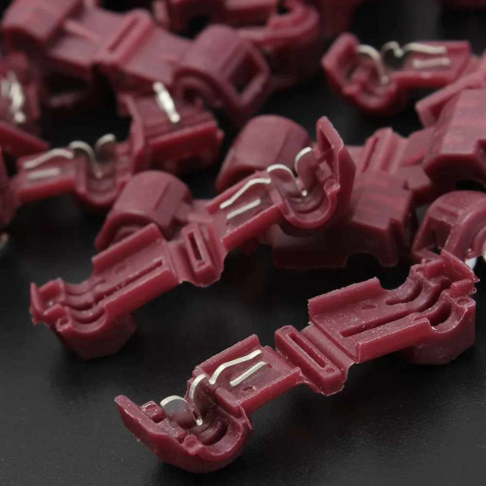 Лучшая цена 100 шт красные быстроразъемные провода клеммы и штекерные соединители