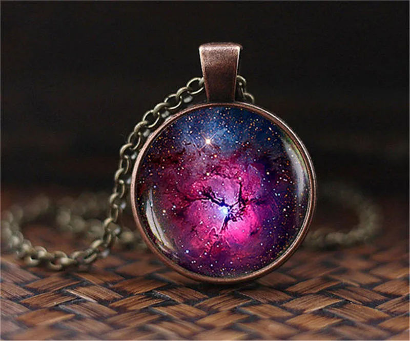 Nebula Galaxy астрономическая подвеска Солнечный Системы ювелирные изделия с принтами Вселенной, космоса ожерелье Млечного Пути ювелирные изделия - Окраска металла: 10
