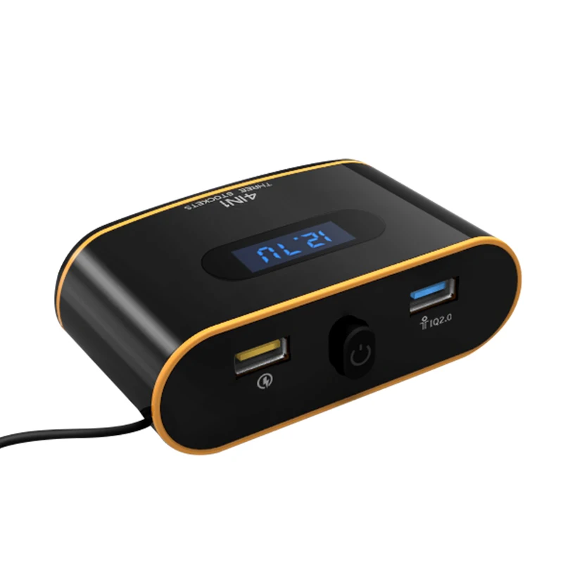 

12V-24V Car Cigarette Lighter Socket Splitter Plug LED USB Charger Adapter QC3.0 120W Detection For Phone MP3 DVR Accessories