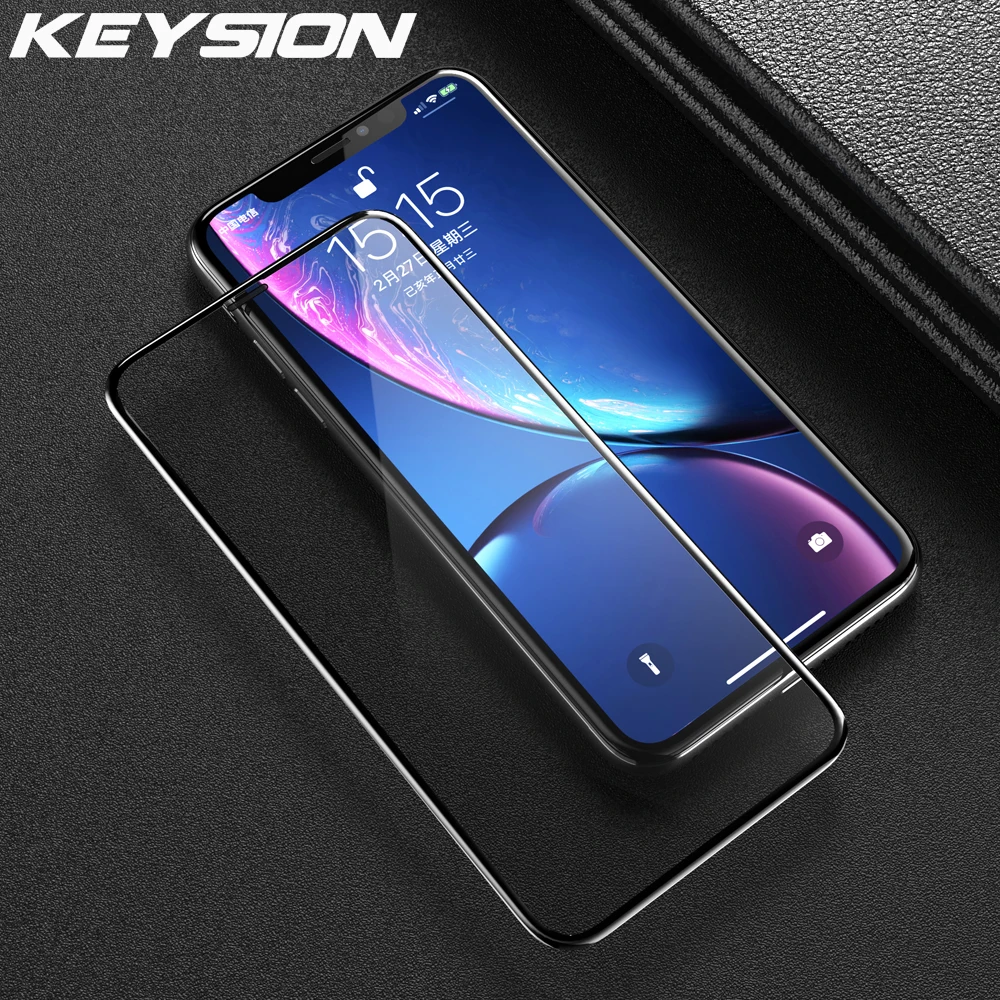 KEYSION 3D full coverage tempered glass for iphone XS Max film screen protector protective 9H iPhone XR | Мобильные телефоны и