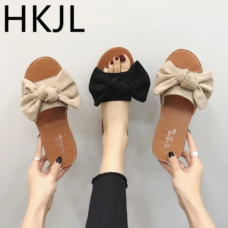 HKJL/Новинка года; Летние шлепанцы на платформе; женская обувь; Простые однотонные туфли на плоской резиновой подошве; A748