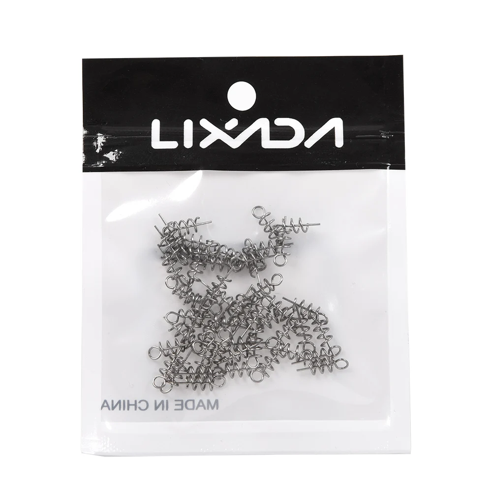 

Lixada 50PCS fishing pins Fishing Hook Tool Centering Pins Fixed Latch Needle Spring Twist Lock for Soft Lure Bait Worm