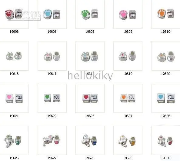 100 шт. разные партии эмалированные модные бусины подходит для CHARMB rackl # M19638 |