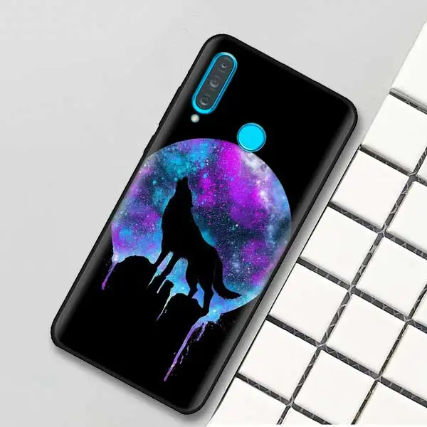 Черный силиконовый чехол для huawei P30 P20 P10 Коврики 20 10 Lite Pro Nova 4 4E 3E P Smart плюс Soft Shell классический волк