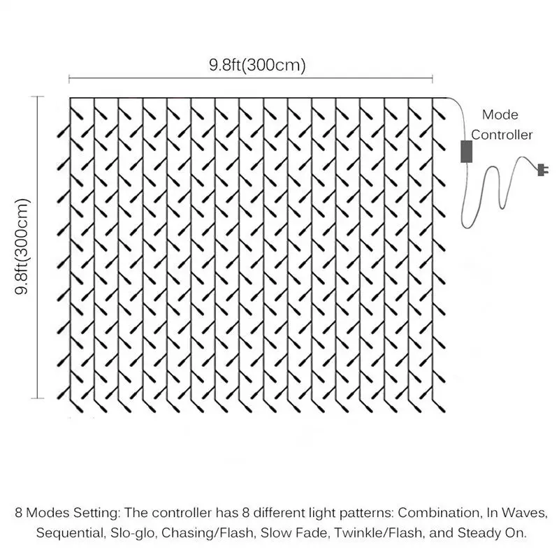 

3x1/3x3 300 LED Icicle String Lights Christmas Fairy Lights garland Outdoor Home For Wedding/Party/Curtain/Garden Decoration