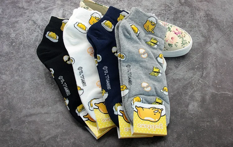 5 пар/лот harajuku корейский стиль женские носки gudetama Украина весна лето skarpetki meias хлопок calcetines zapatos mujer