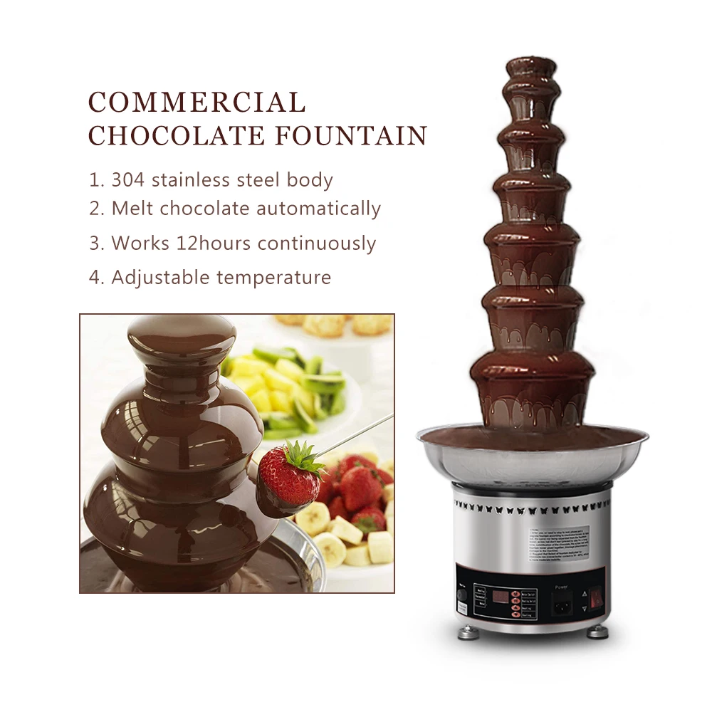 

ITOP 7 Layers Stainless Steel Chocolate Fountain Fontaine Chocolat Machine Tempering Machine 110V-240V Cooking Appliances