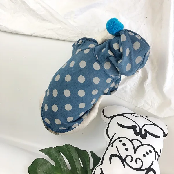 Рубашка в горошек с принтом собаки толстовка капюшоном флисовый питомец