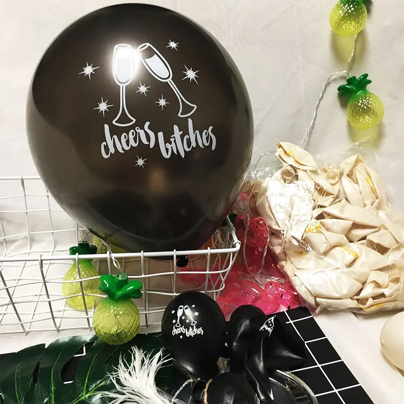 AMAWILL Золото Ура суки овсянка розовое золото латексные шары черный пениса