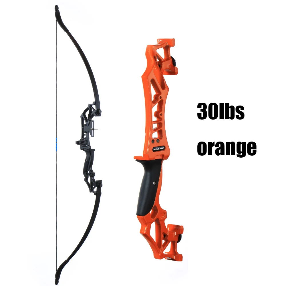 30orange Toparchery открытый стрельба из лука изогнутый лук 30-40lbs демонтаж Охота взрослый лук металлический стояк правая рука с подставкой для стрел - Цвет: 30orange