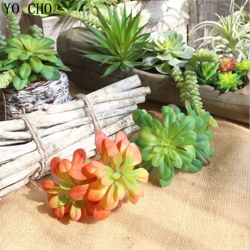 YO CHO 1 шт. Зеленые искусственные мини суккуленты DIY подвесные суккулентные