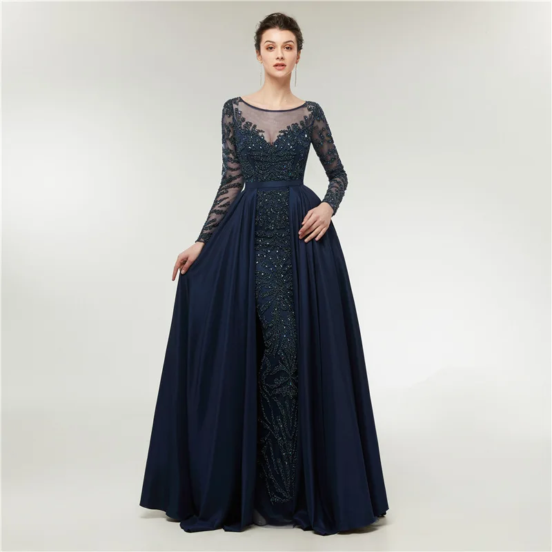 

2019 Sexy Long Sleeve Evening Formal Evening Dresses Long Sequins Vestido Robe De Soiree Plus Size Professional custom