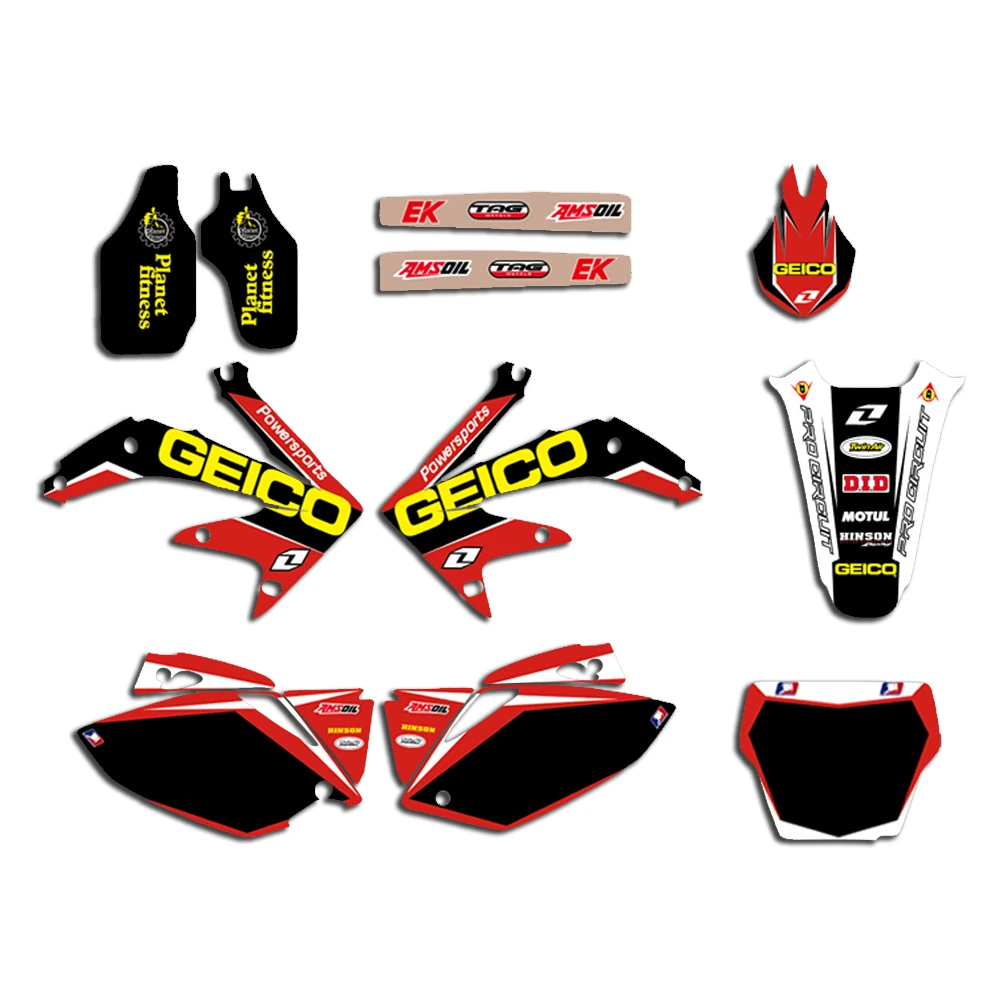 Motorcycle New Team Graphic Background Decal And Sticker Kit For Honda CRF450 CRF450R CRF 450 R 450R 2005 2006 2007 2008