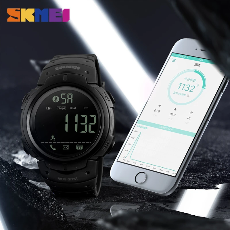 SKMEI модные часы Smart Watch Для мужчин калорий Шаг с Bluetooth Водонепроницаемый Смарт Relogio