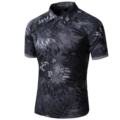black python 5XL летняя тактическая Мужская футболка для кемпинга, альпинизма, туризма, рыбалки, охота, треккинг, военные мужские топы с короткими рукавами - Цвет: black python