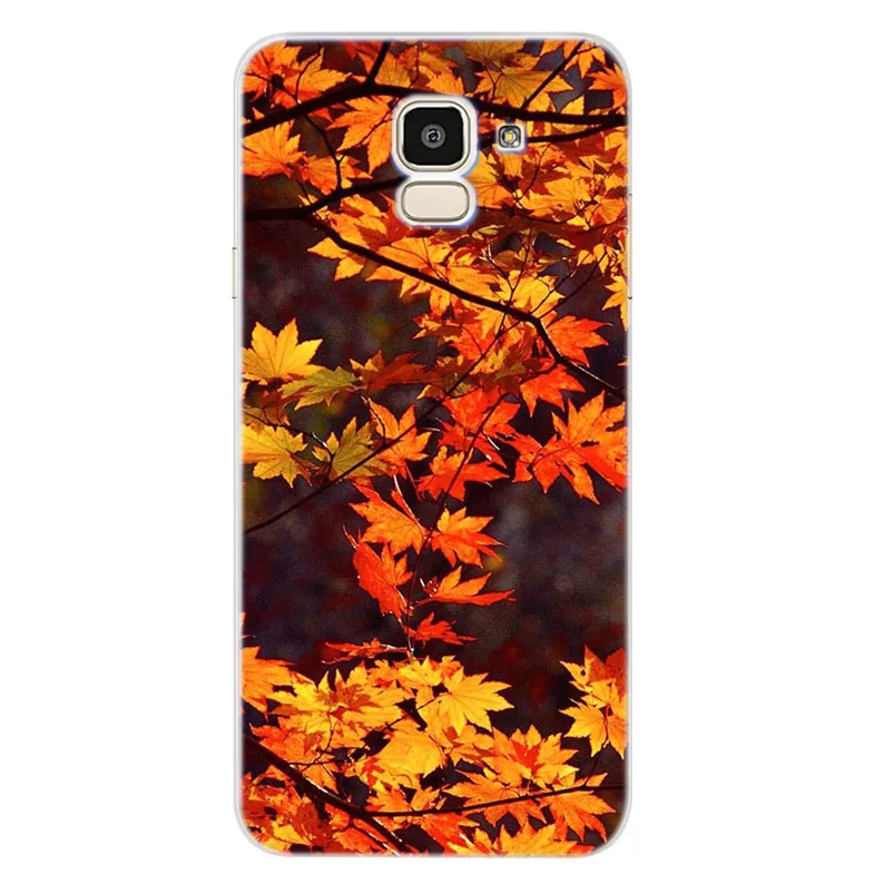 Чехол на телефон Samsung Galaxy A3 A5 2016 2015 2017 prime J1 J2 J3 J5 J7 S8/plus Note 8 с узором листьев и цветов из TPU силикона C100.