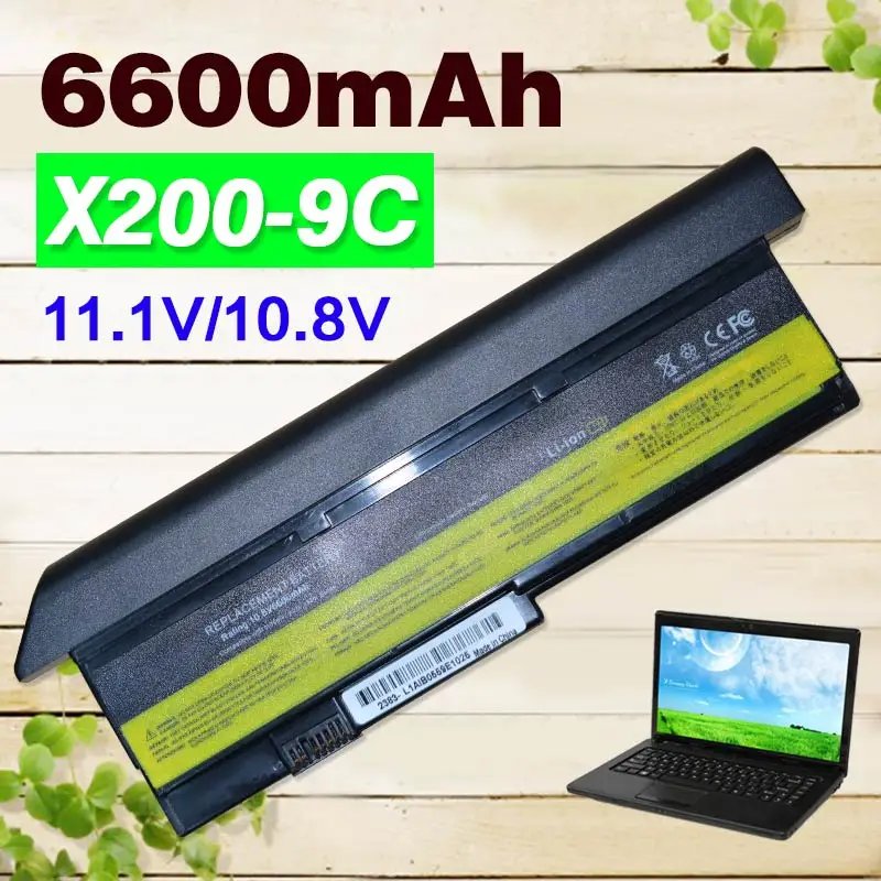 6600 мАч 9 ячеек батареи для IBM Lenovo ThinkPad X200 X201 X201s 42T4834 42T4835 43R9254 43R9255 42T4537 42T4541 42T4536 42T4538|9