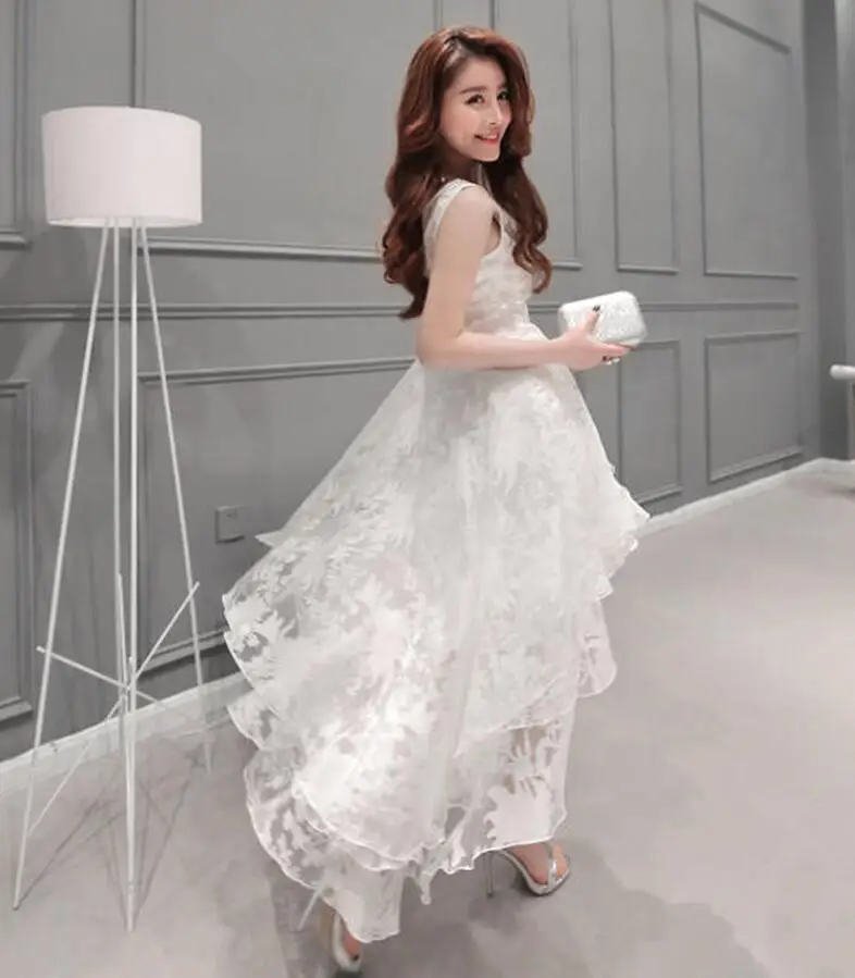 2017 летнее платье из органзы женское белое нестандартное женские Сексуальные