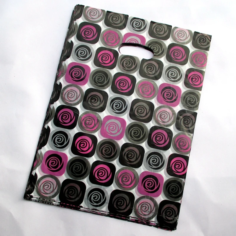 

АКЦИЯ 100 шт. 25*20 см Разноцветные модные подарочные пакеты пластиковые бутиковые пакеты пакет для покупок 015040008