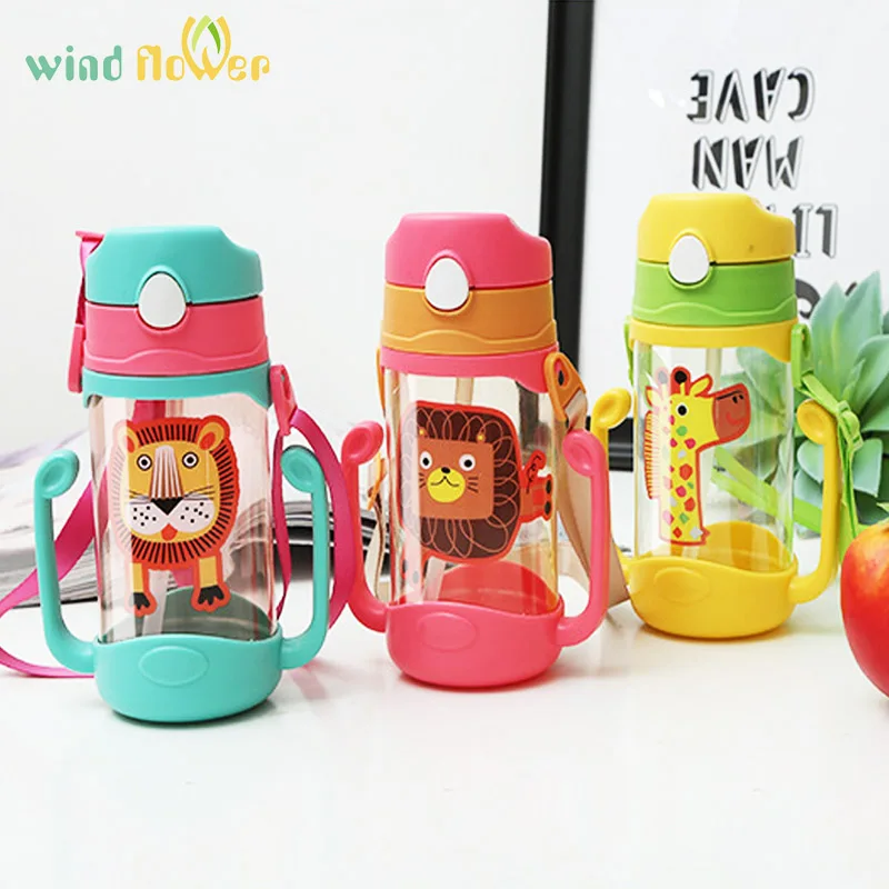 Пластиковый чайник с изображением ветряного цветка для детей двойной ручкой и