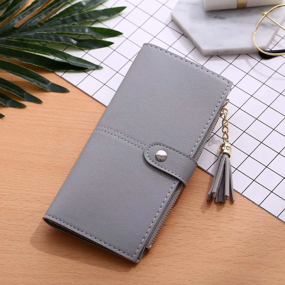 Naivety Long Wallet Female Women Simple Tassel PU Zipper&ampHasp Coin Purse Cash Card Holders Solid Handbag 2020 Fashion 10Jul 5 | Багаж и