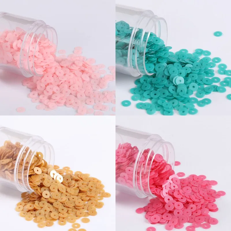 

720Pcs/Lot 6mm Matte Sequin Art PVC Flat Round Frosted Sequins Paillettes Sewing Wedding Craft,Kids DIY Slim Filling Accessories