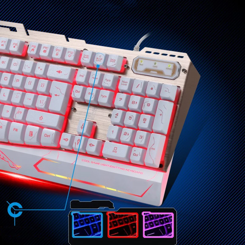 Keyboard Trays Metal Panel 3-Colors LED Back-Lit 104 Keys USB-Port Computer Gaming Wired Waterproof Laptop And Desktop Office | Компьютеры